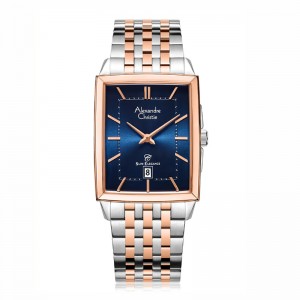 Alexandre Christie AC 8708 Silver Rosegold Blue Man Slim Elegance MDBTRBU